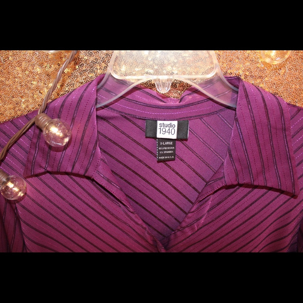 Studio 1940 long sleeve button blouse